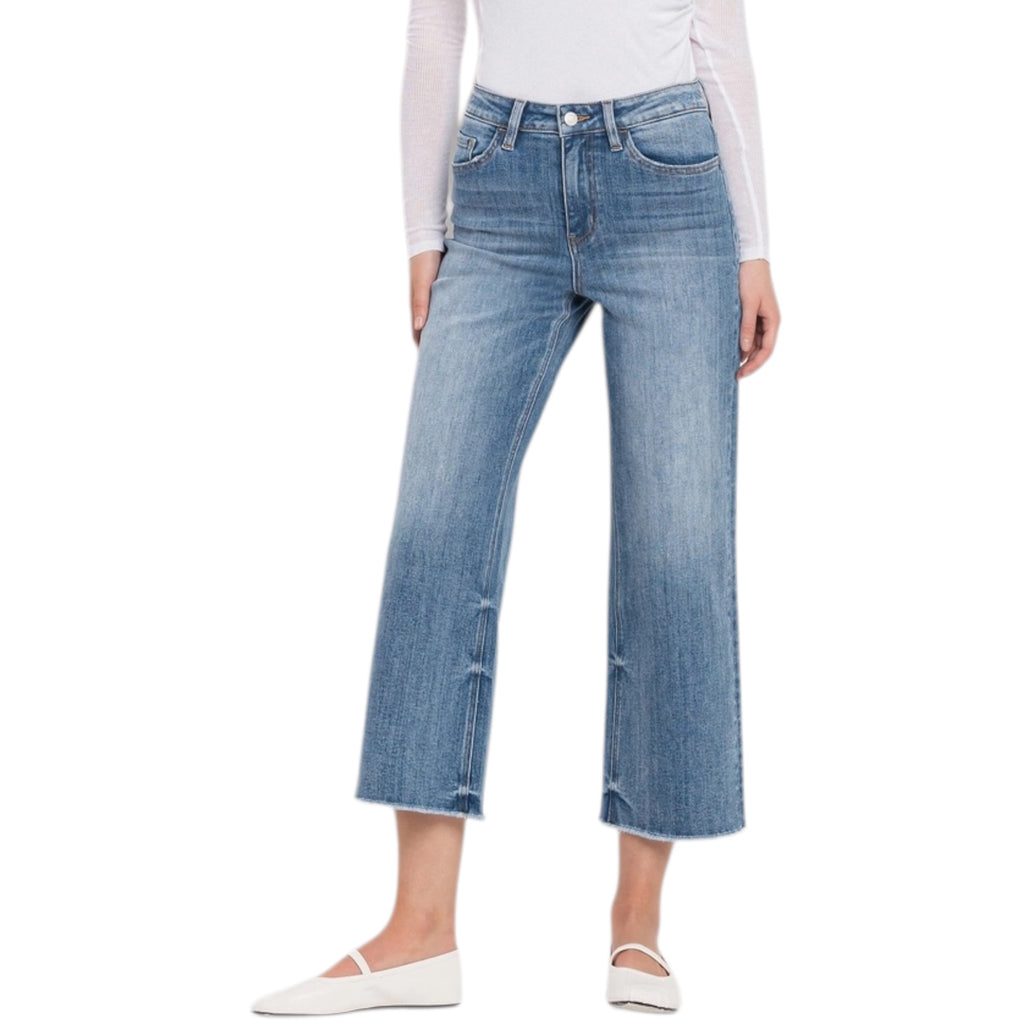 Vervet V3541 Super High Rise Moonflower Crop Wide Leg Jean