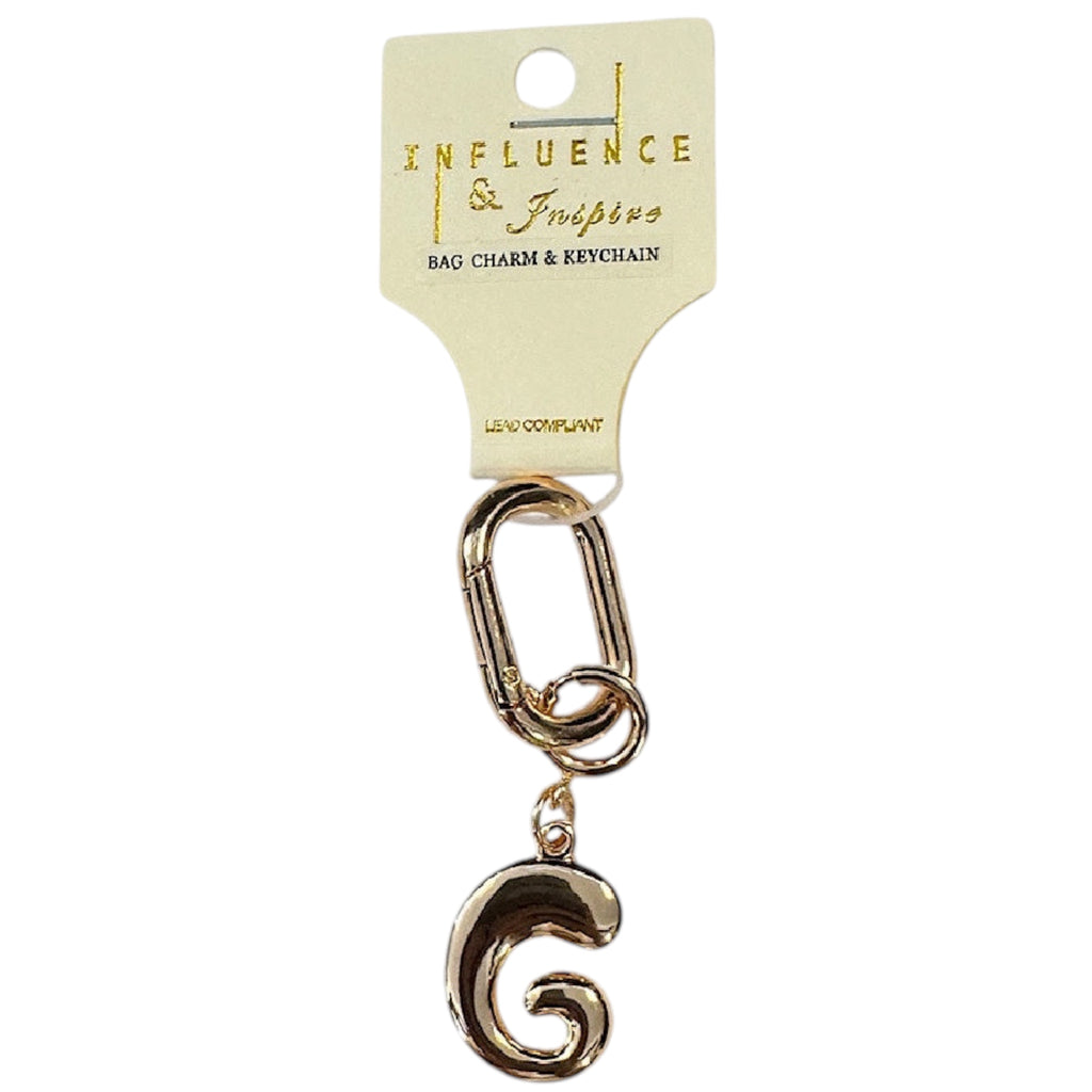 Initial Chain Charm Gold 3 inch