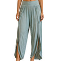 Grey Violet Sage Green Slit Pants Size S - RF