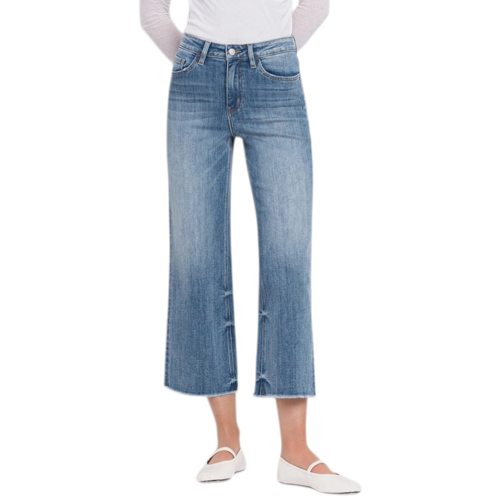 Vervet V3541 Super High Rise Moonflower Crop Wide Leg Jean