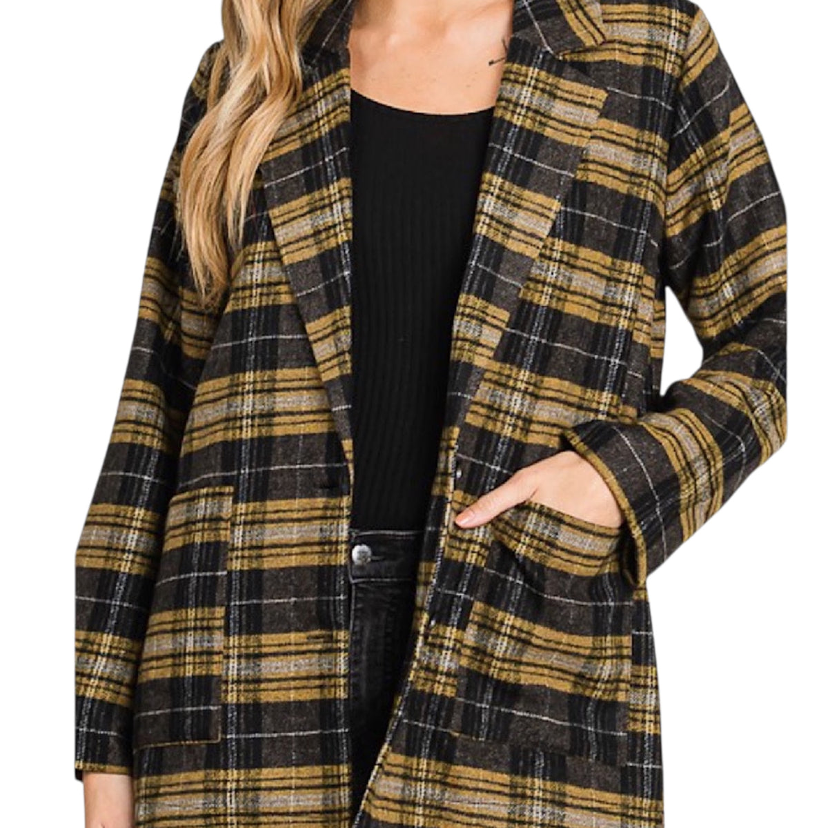 Mustard Patch Pocket Buttoned Jacket