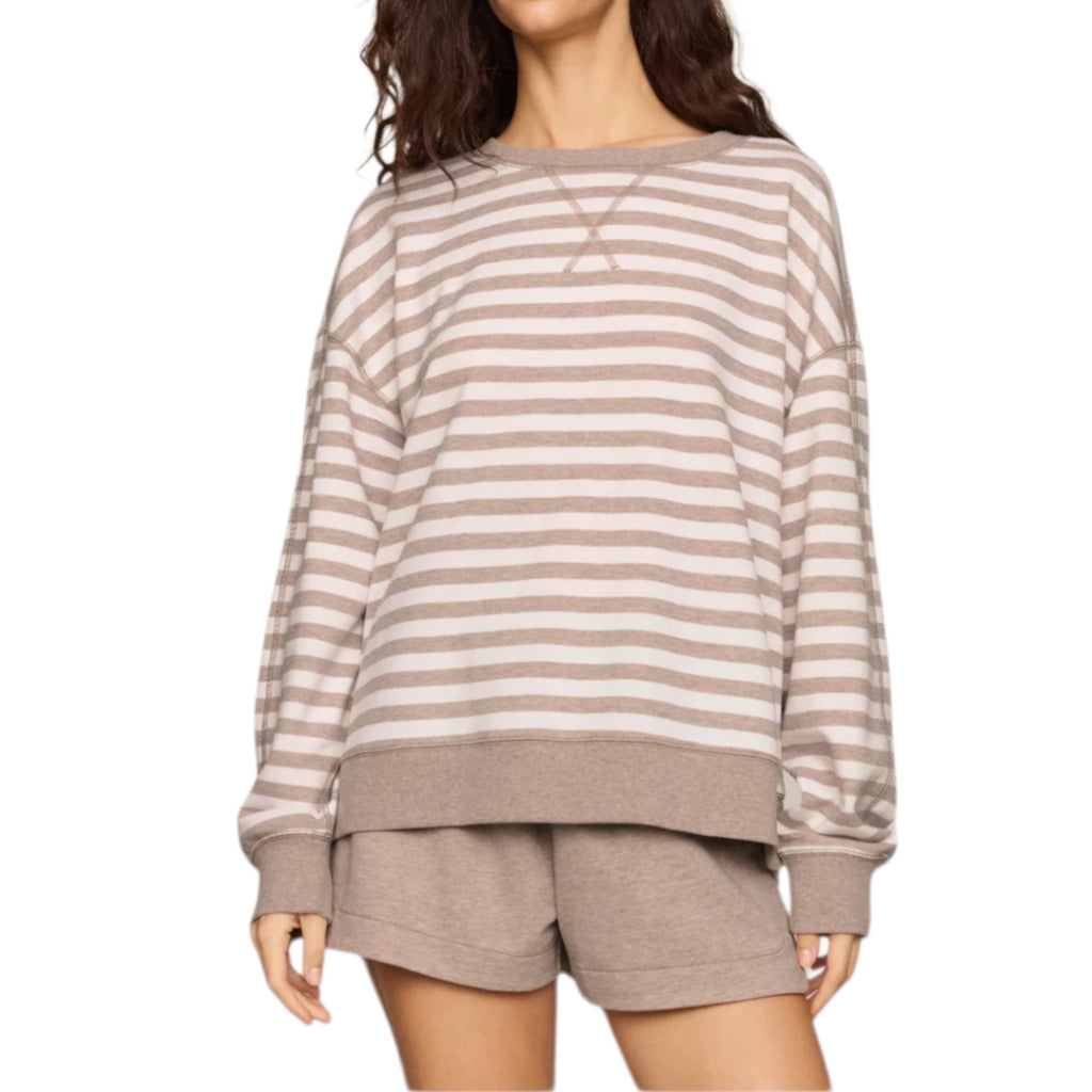 Z Supply The Everyday Striped Crew Heather Ash