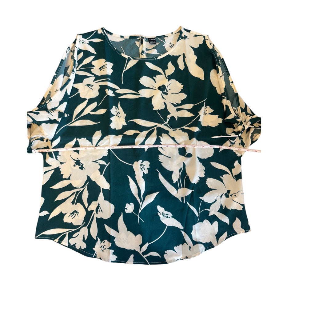SHEIN Hunter Green Floral Blouse Size XL - RF