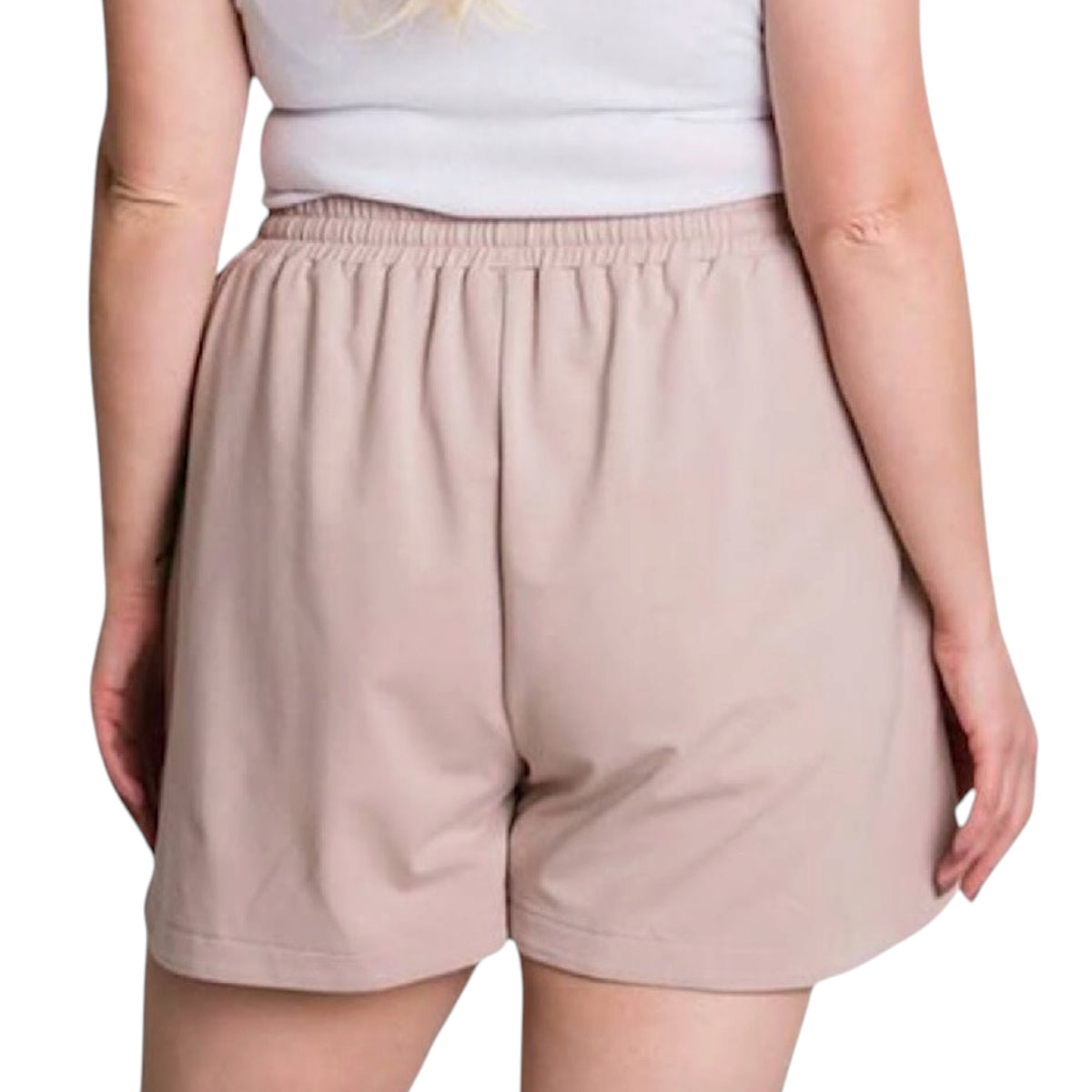 Mauve Washed Cotton French Terry Casual Comfy Shorts