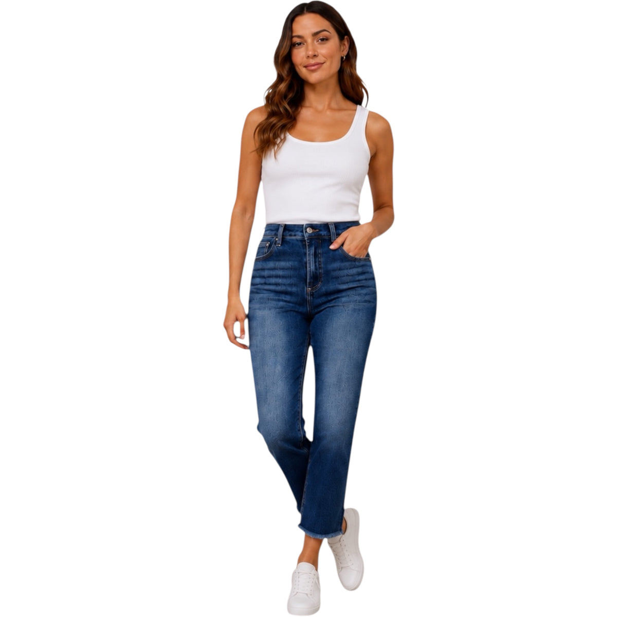 J21 JVP1001 High Rise Crop Straight Jeans