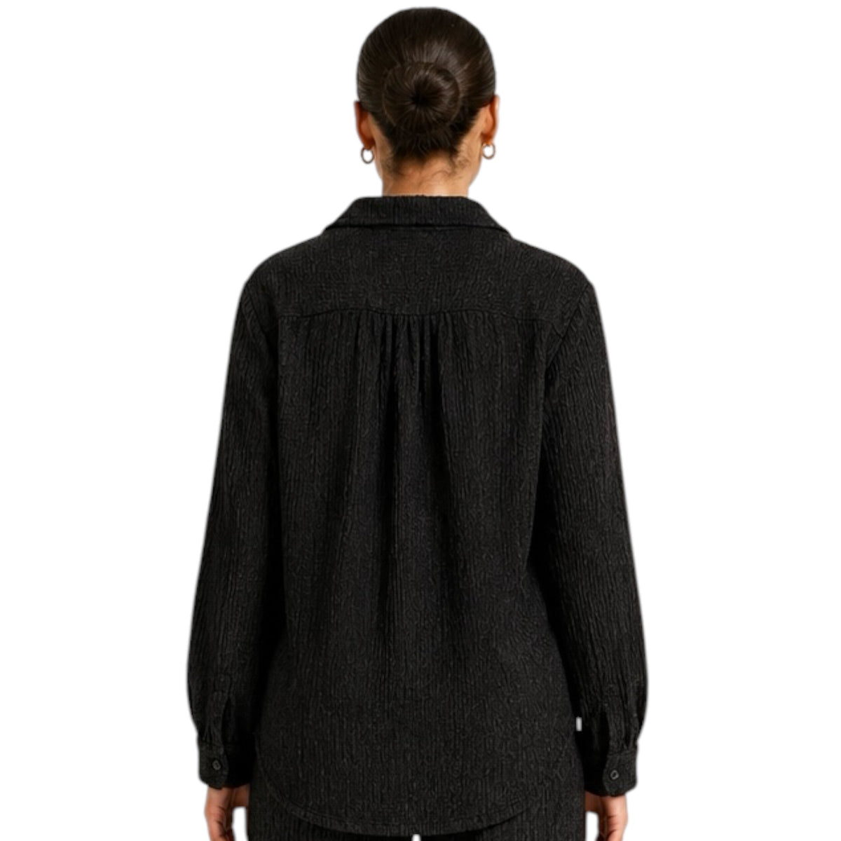 Z Supply Lyrical Crinkle Knit Shirt Black