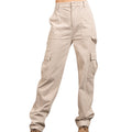 Beige Carpenter Corduroy Cargo Pants