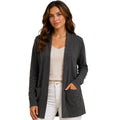 Grey Open Front Long Sleeve Cardigan