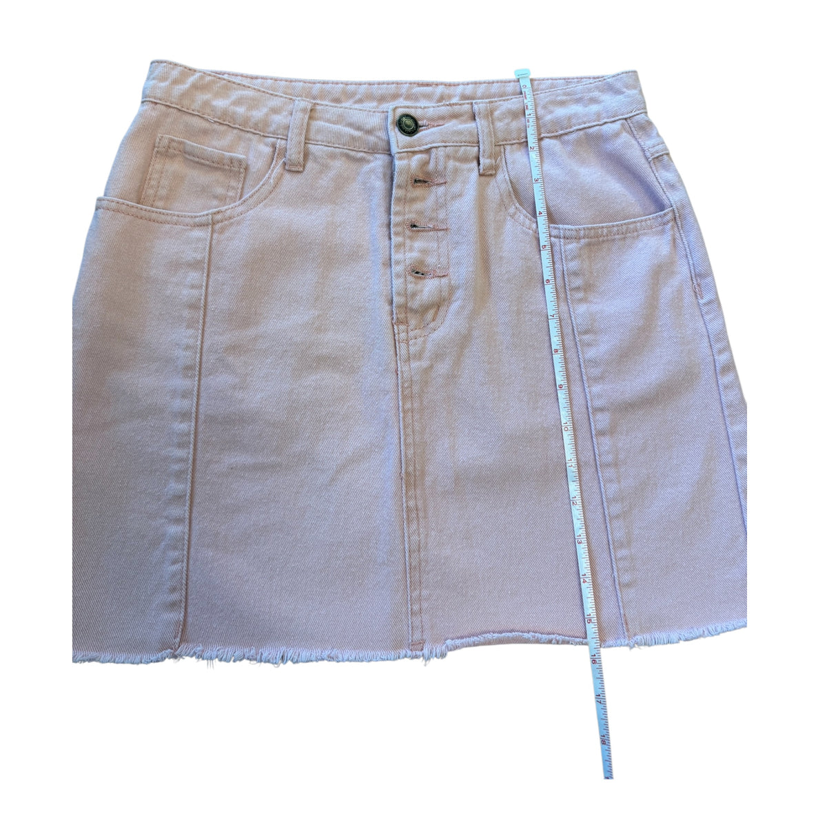 Sadie & Sage Pink Denim Button Fly Skirt Size Small-RF
