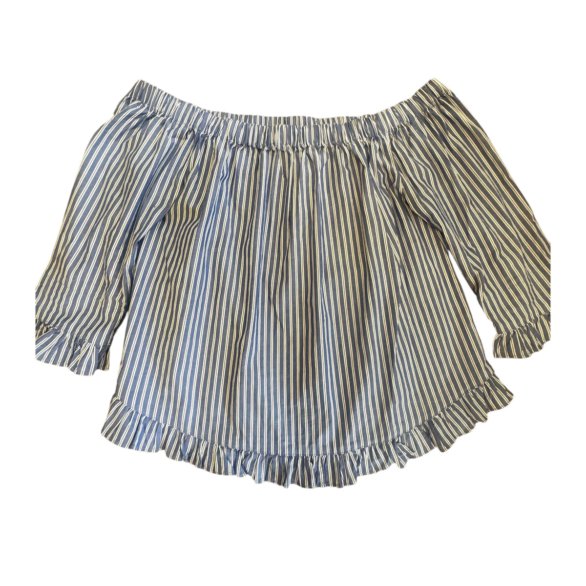 Velvet Heart Blue & White Stripe Top Size Small - RF