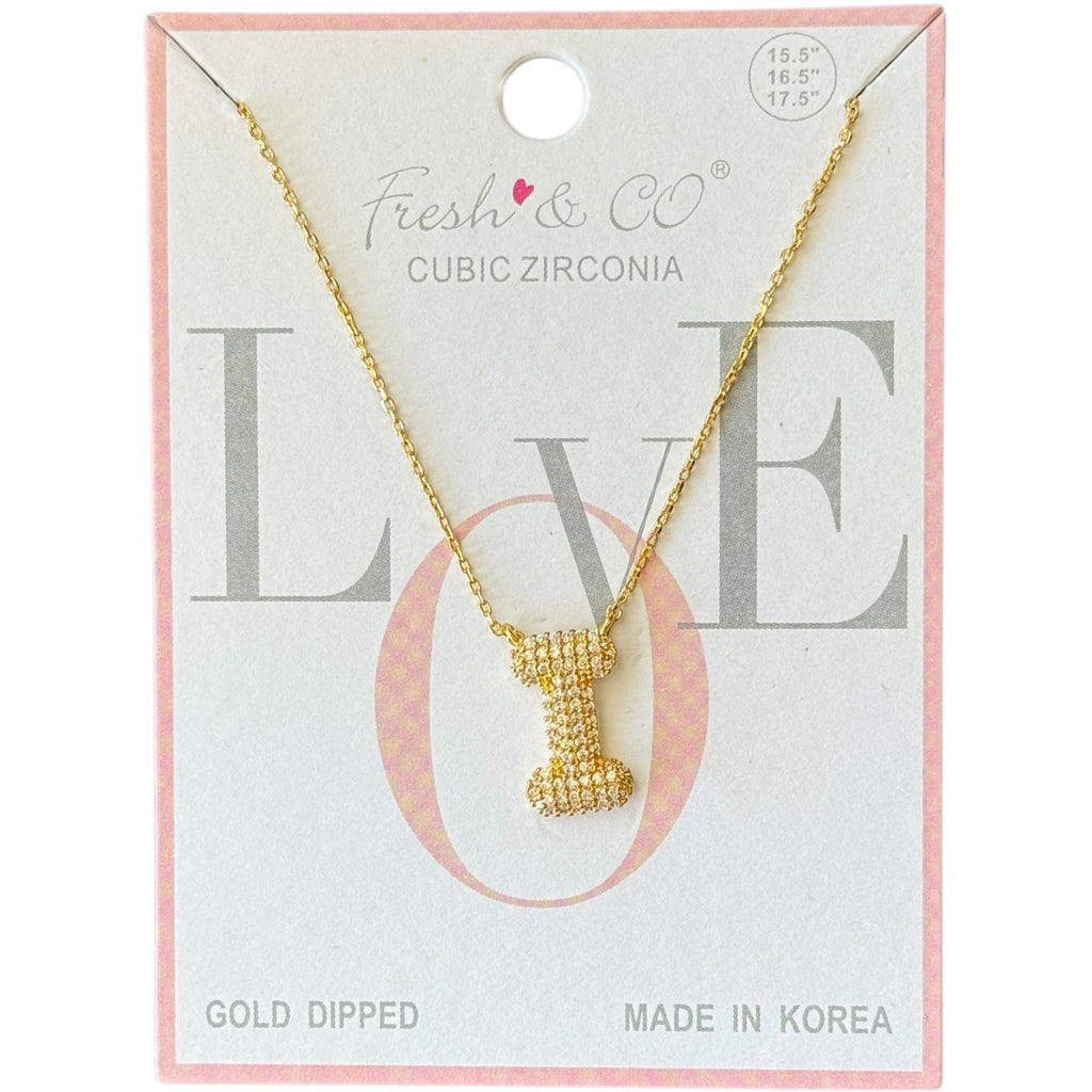 Fresh & Co CZ 14k Dipped Letter Necklace