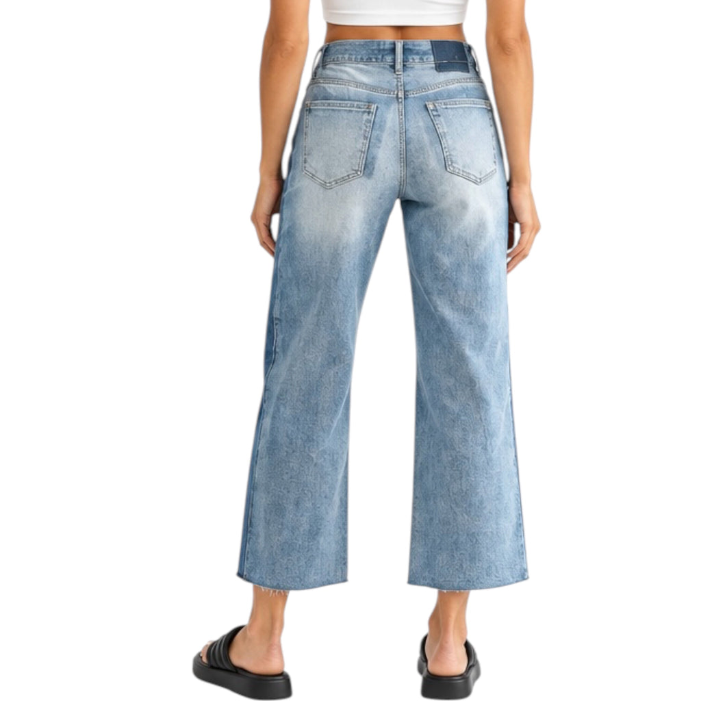 MICA MDP-W4015 HR Wide Ankle Two Tone Panel Jeans