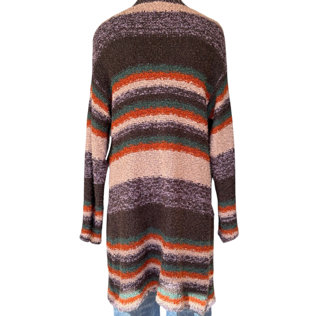 Umgee Multi Color Striped Button Up Cardigan Size Small-RF