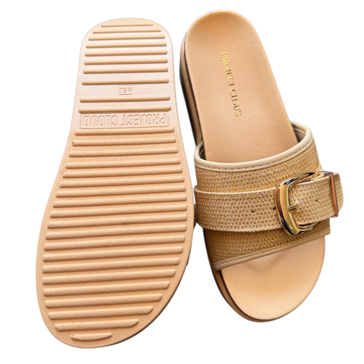 Project Cloud Sonia Beige Raffia Sandal