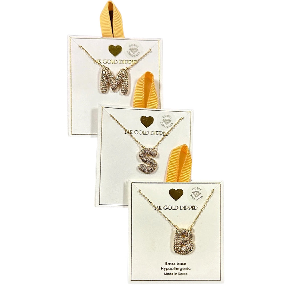 Yellow Ribbon Initial Necklace