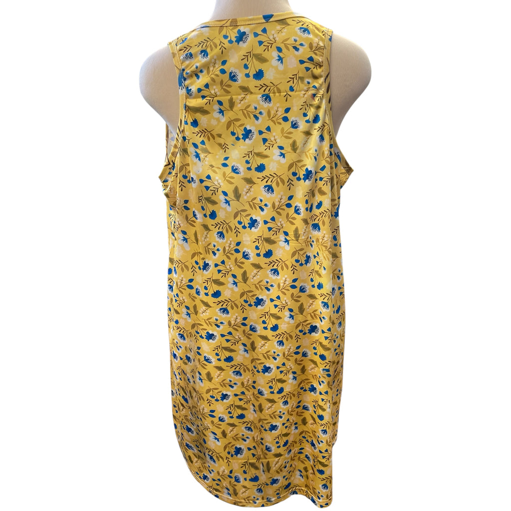 Yellow Sleeveless Floral Dress Size XXL - RF
