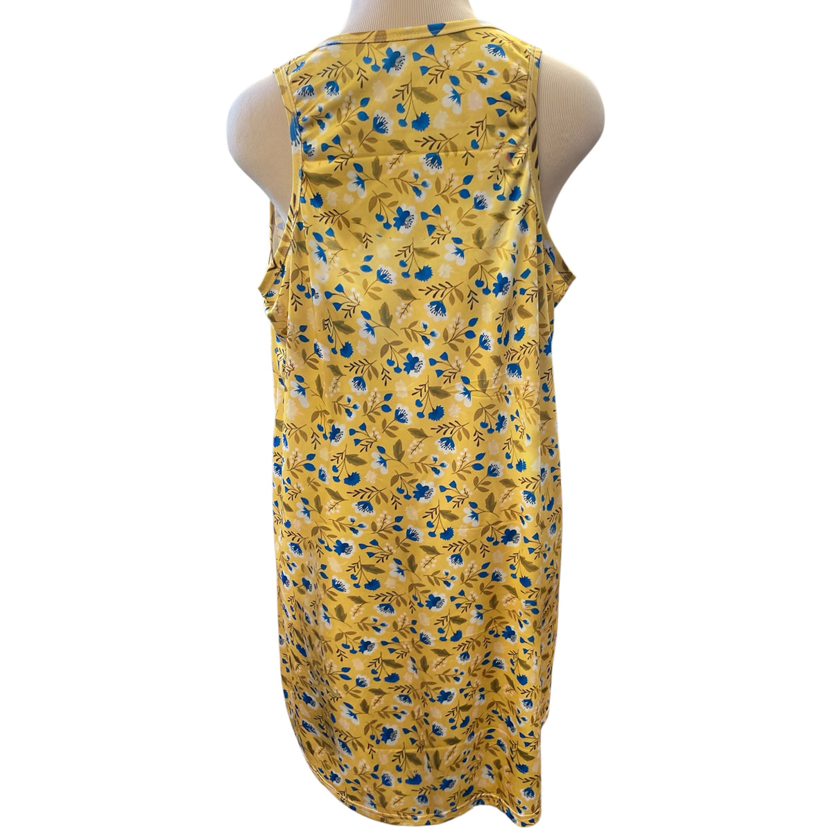 Yellow Sleeveless Floral Dress Size XXL - RF