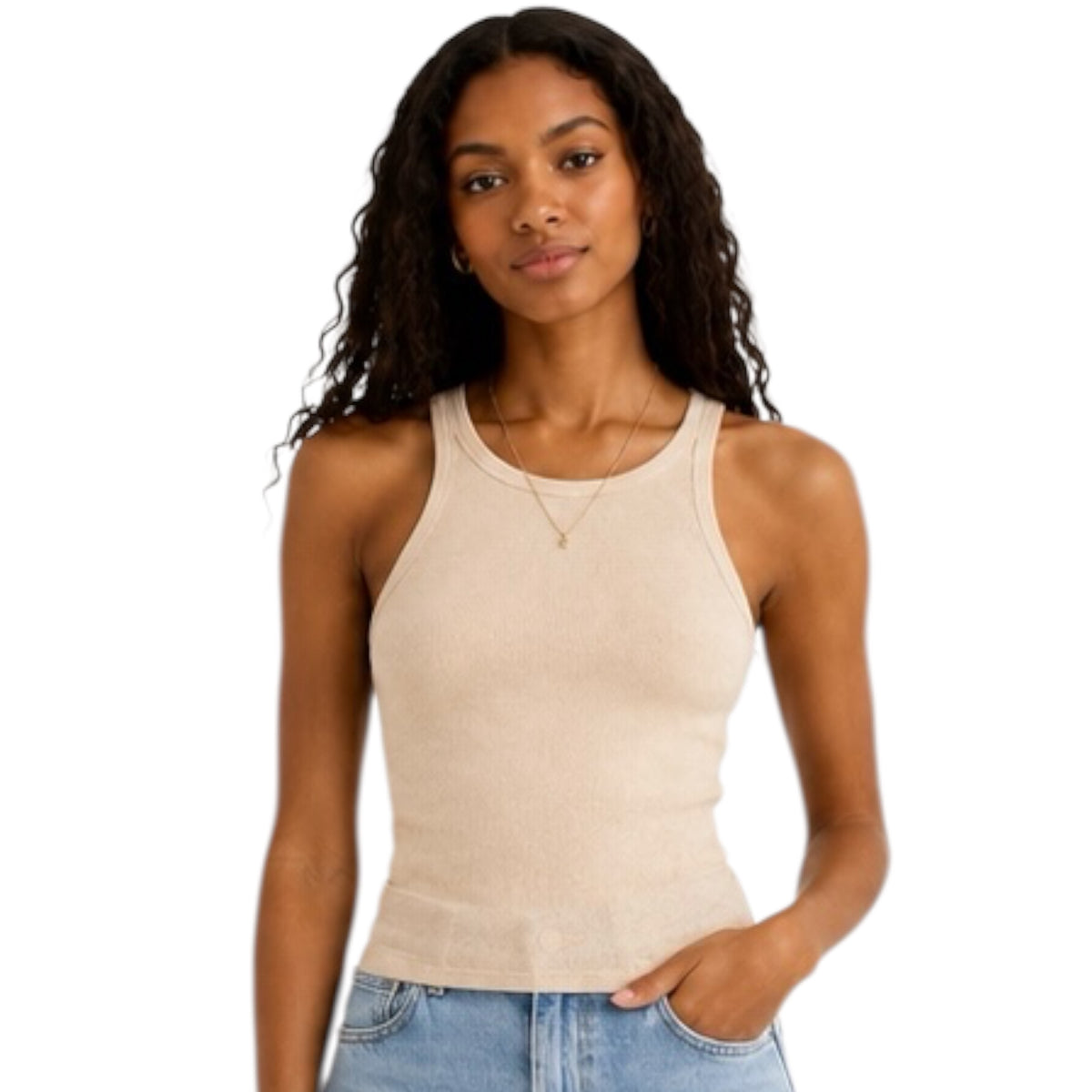 Z Supply Torren Rib Tank Light Oatmeal Heather