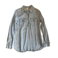 CATO Light Wash Denim Long Sleeve Quarter-Zip Top Size Small - RF