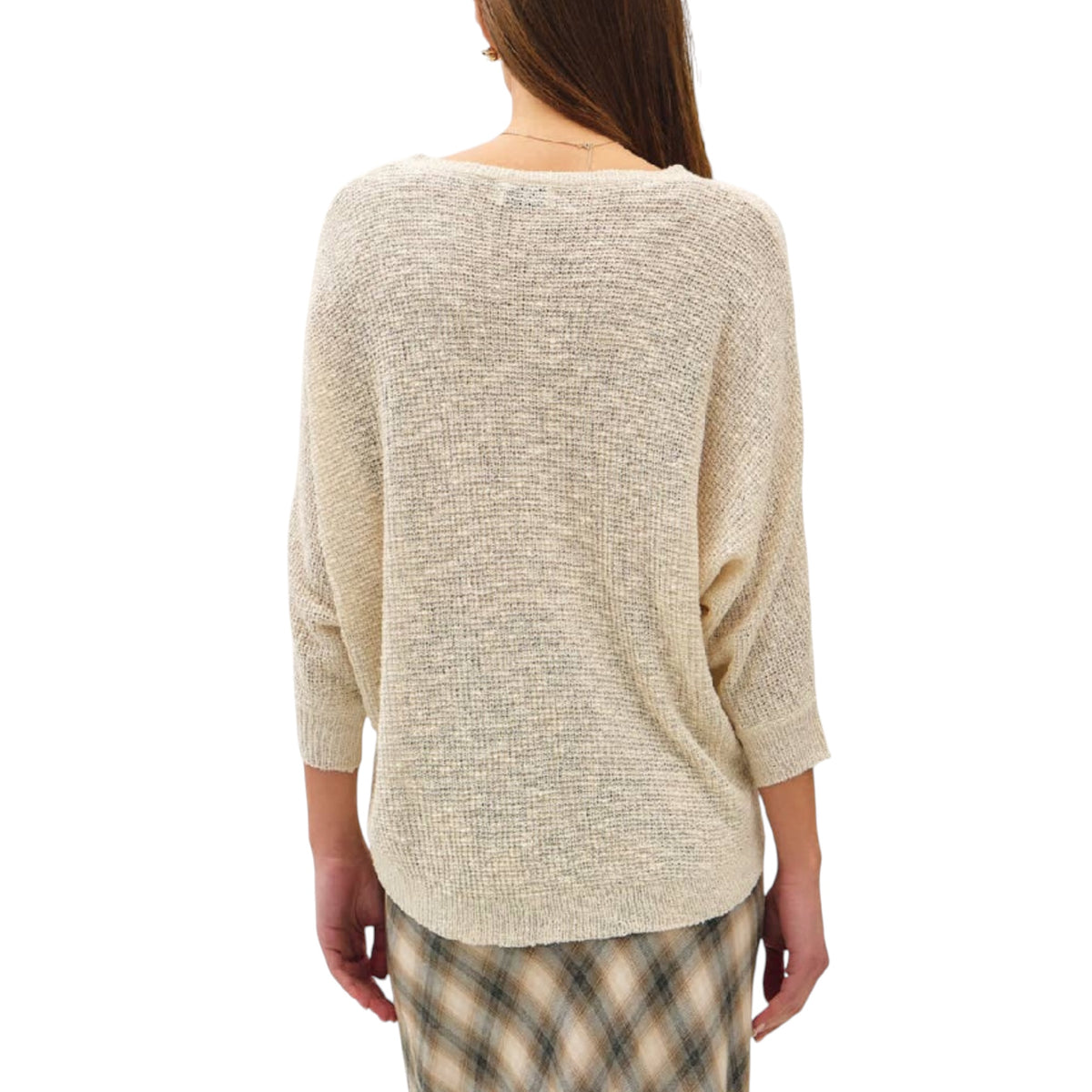 Cream Dolman Long Sleeve Knit Sweater
