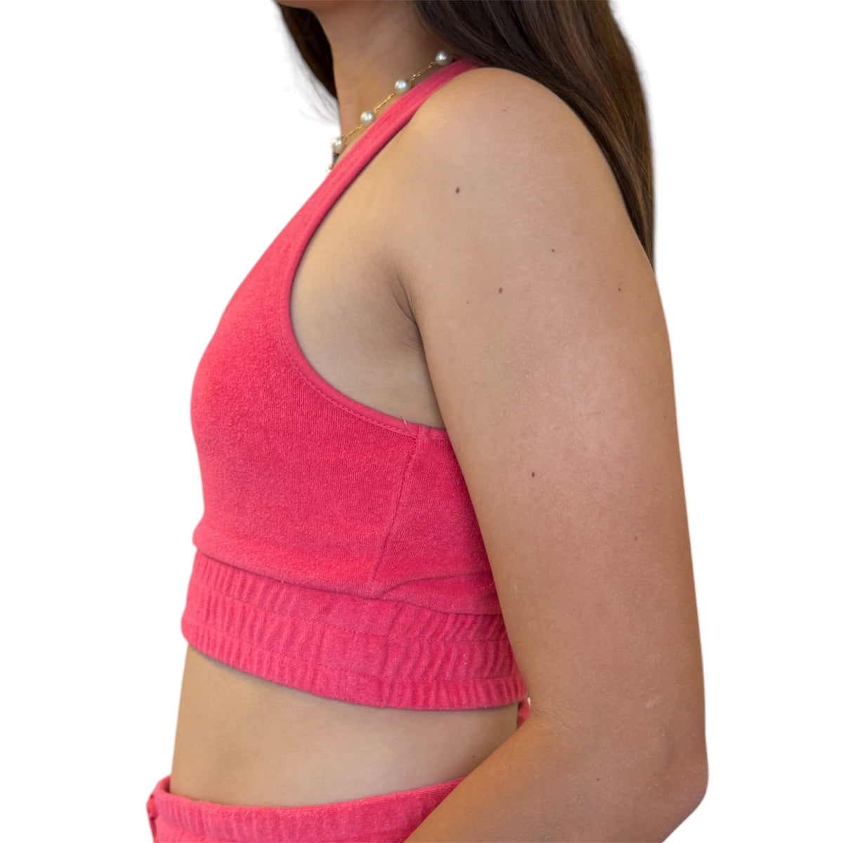 Z Supply Strawberry Sunny Loop Terry Cupless Bra Size S - RF