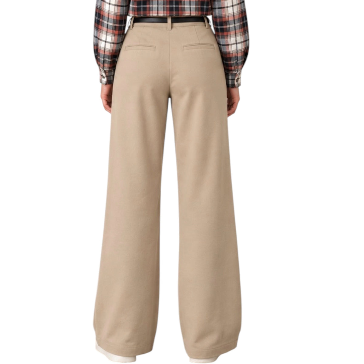 Dark Tan Belted Pant with Center Seam