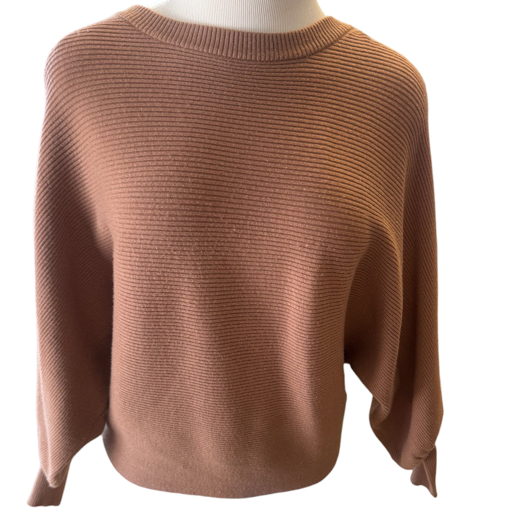 Cupio Golden Brown Ribbed Long Sleeve Sweater Size S - RF