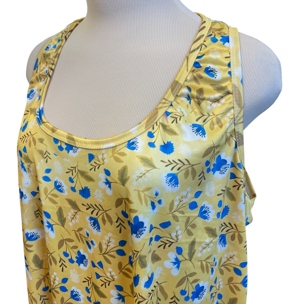 Yellow Sleeveless Floral Dress Size XXL - RF