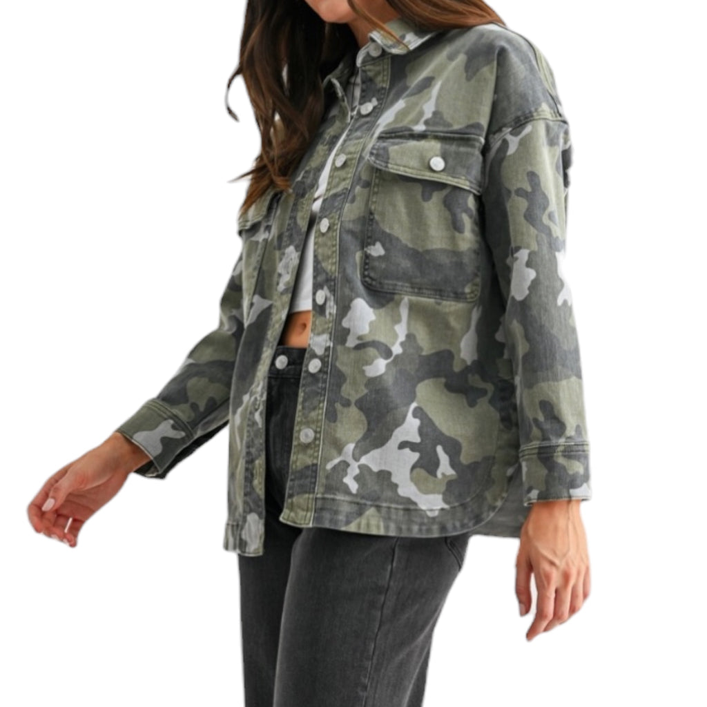 MICA MDP-J3881 Fuscous Gray Camo Shacket
