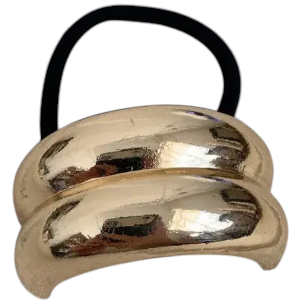 Gold Metal Ponytail Cuff Hair Band Gold