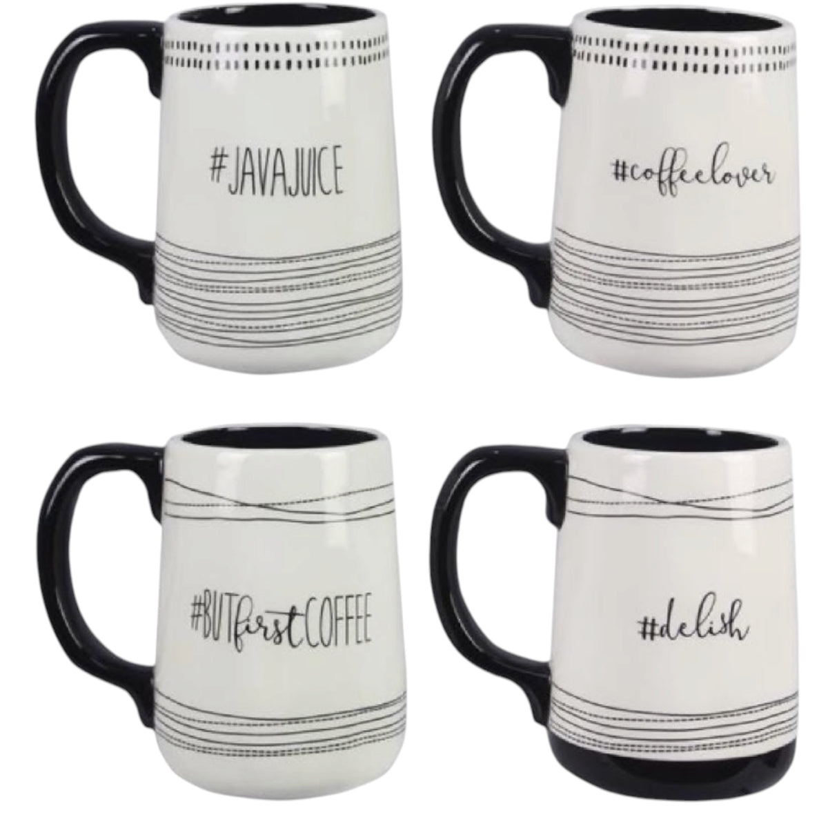 Ceramic Black and White Hashtag Mug