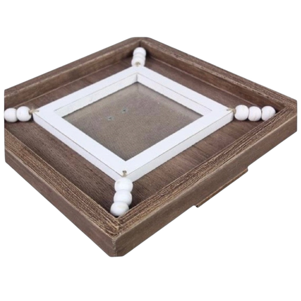 Wood 4x4 Frame with Blessing Beads
