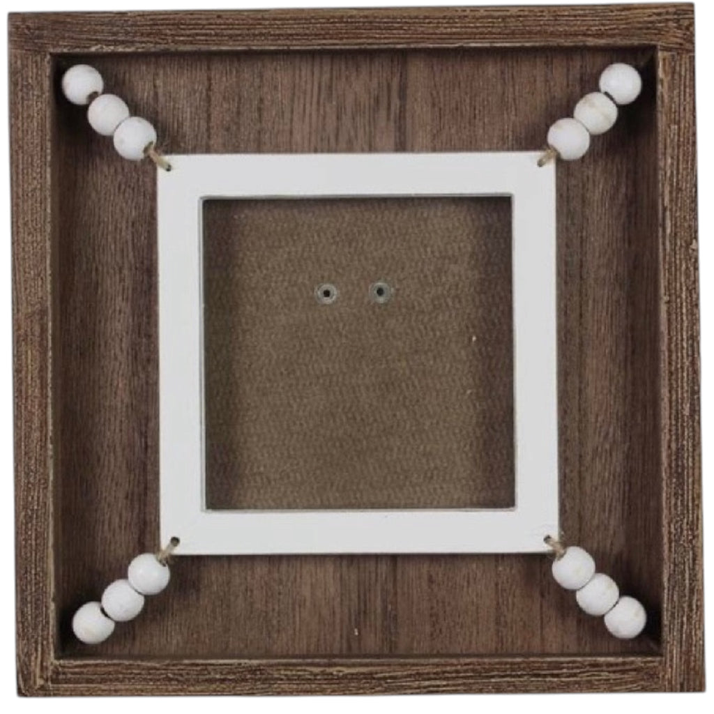 Wood 4x4 Frame with Blessing Beads