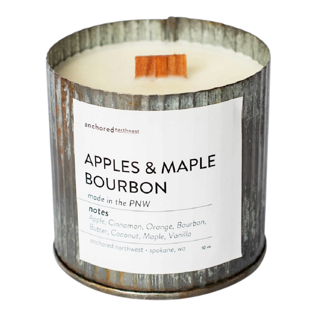 Wood Wick Rustic Farmhouse Soy Candle-Apples & Maple Bourbon