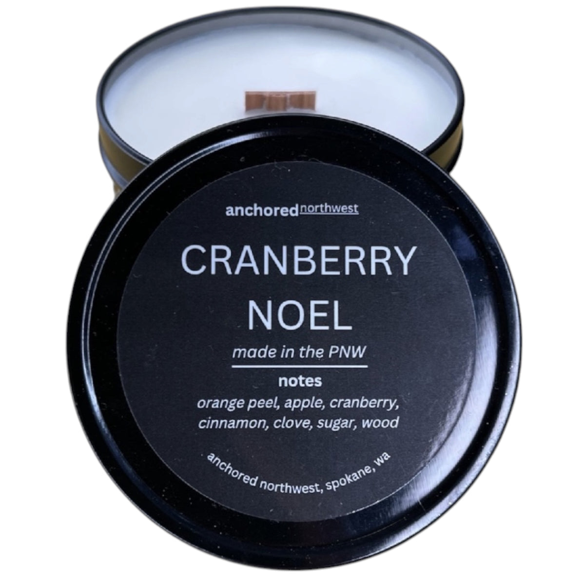 Wood Wick Travel Soy Candle-Cranberry Noel