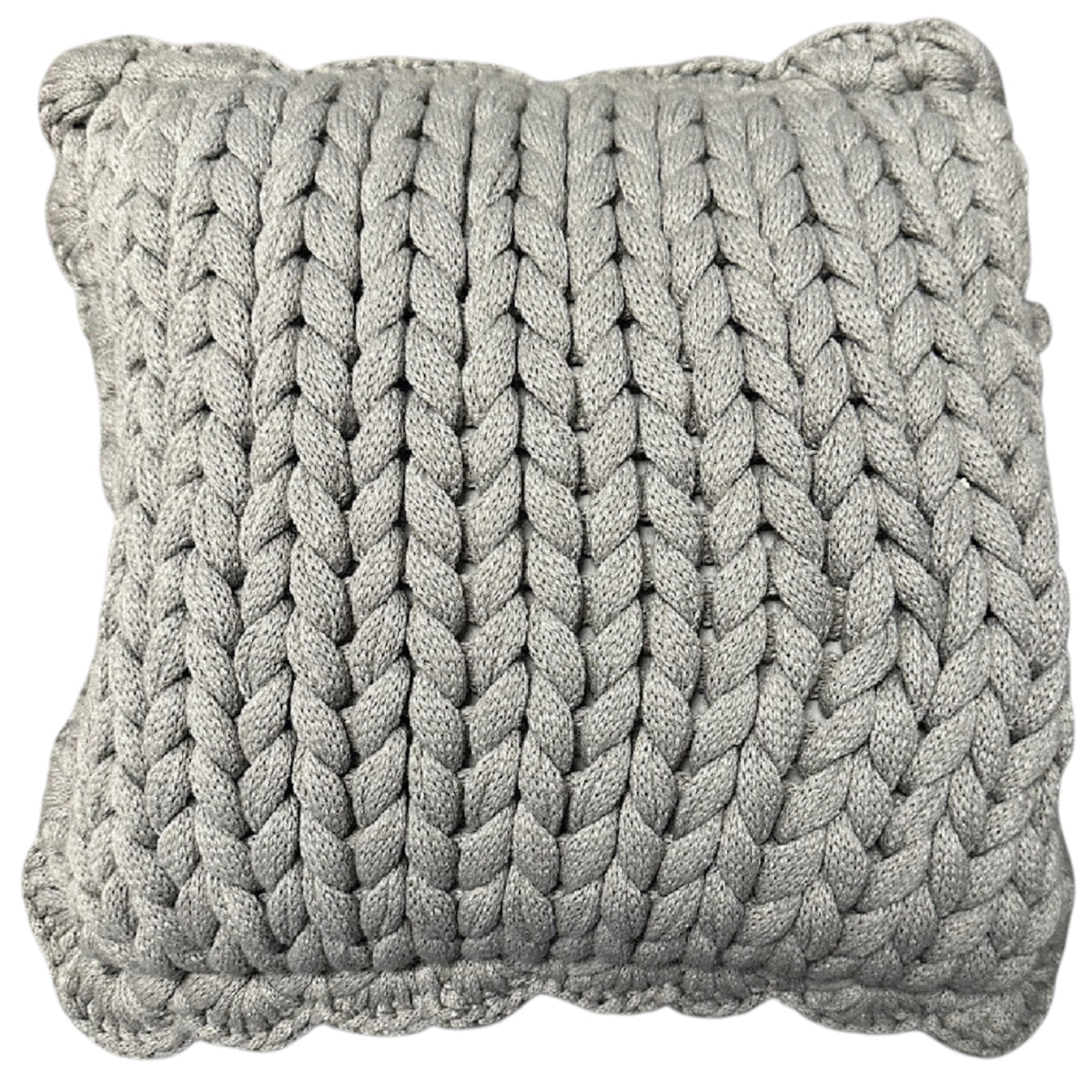 Chunky Knit Pillows-Grey