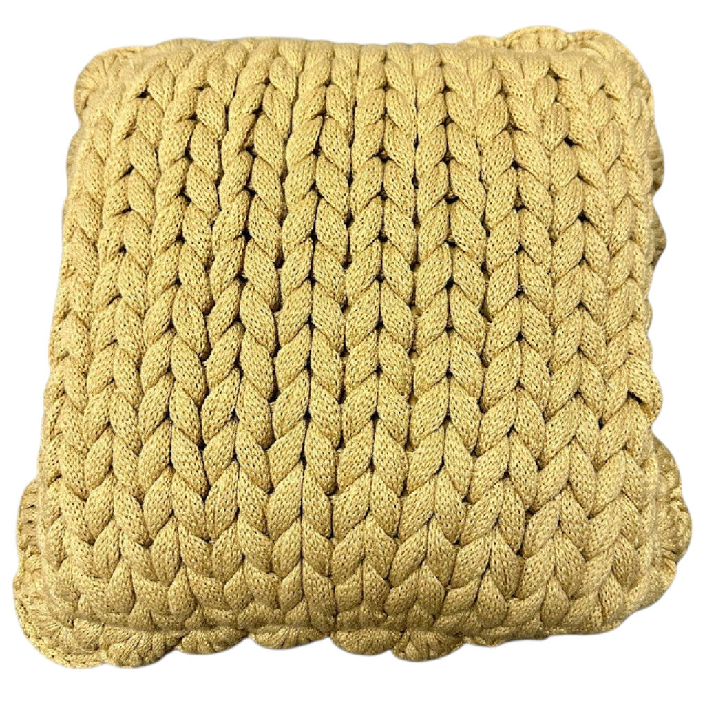 Chunky Knit Pillows-Yellow