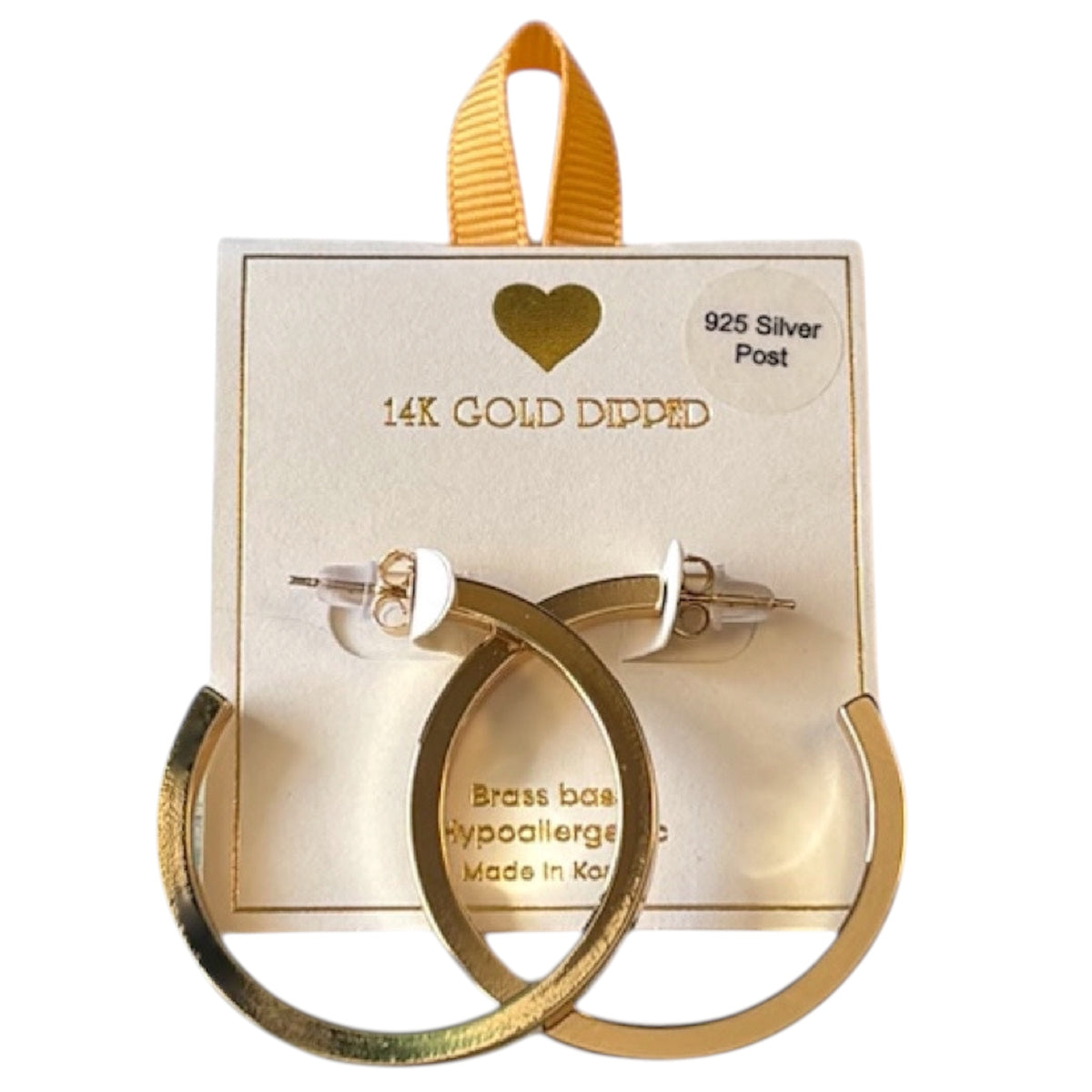 Yellow Ribbon Square Hoop 14K Dipped
