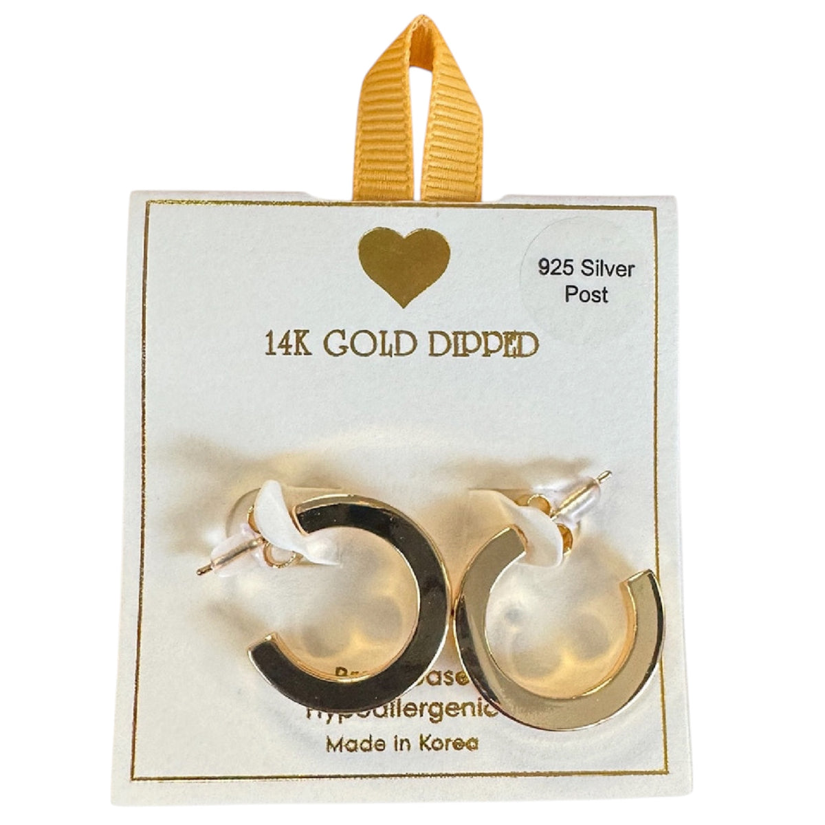 Yellow Ribbon Square Hoop 14K Dipped
