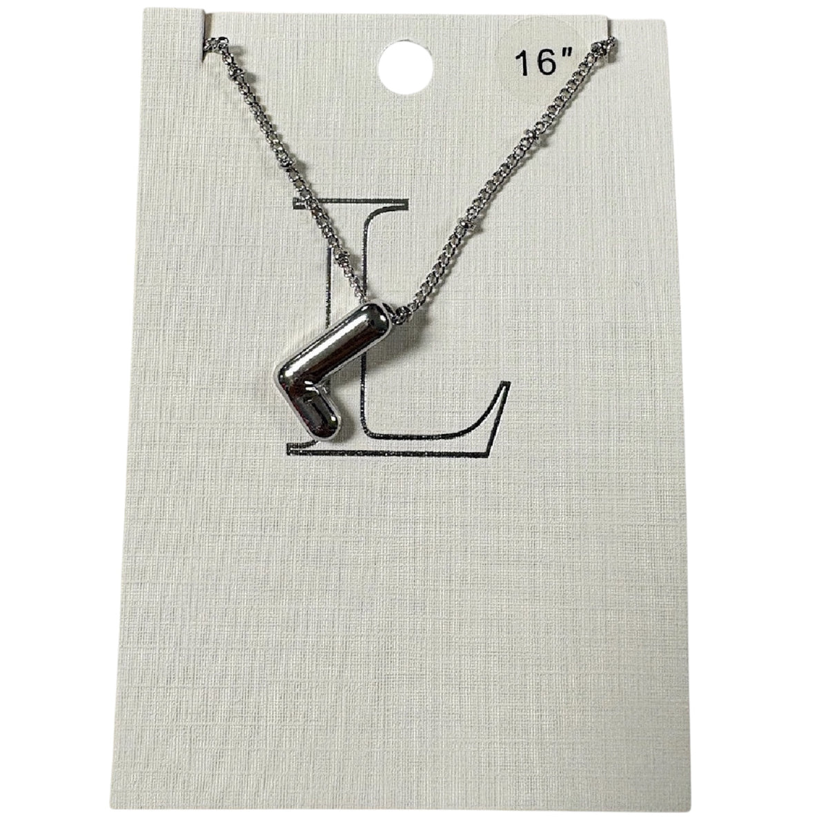 Silver Balloon Initial Necklace