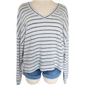 Z Supply Light Heather Gray Striped Skimmer Weekender Size M-RF
