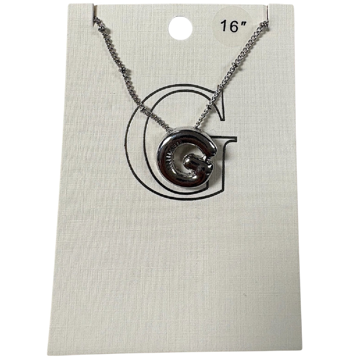 Silver Balloon Initial Necklace