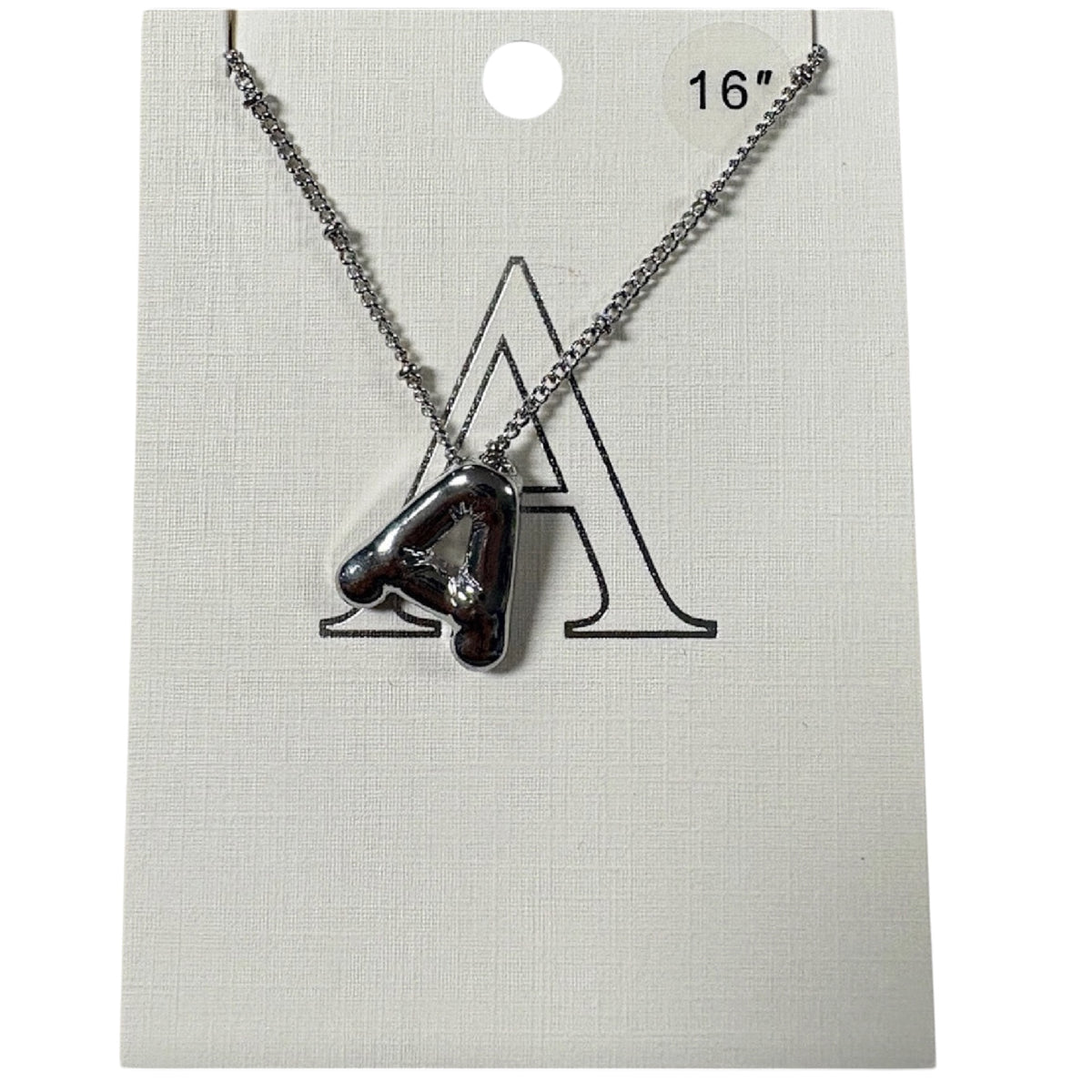 Silver Balloon Initial Necklace