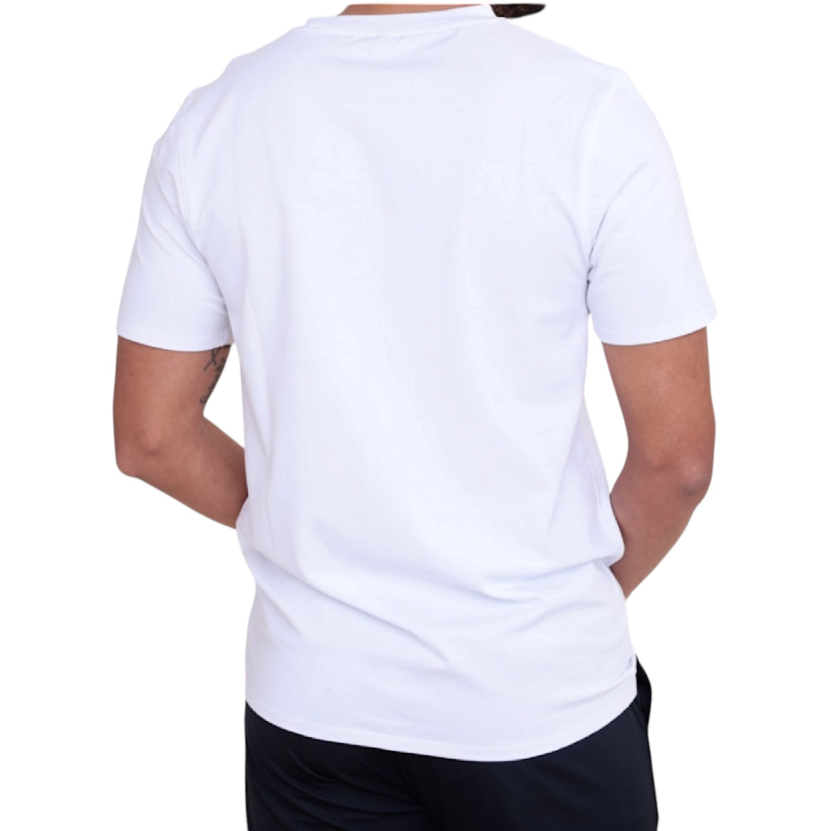 White Cotton Blend Crewneck S/S