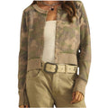 Camo Button Front Cardigan