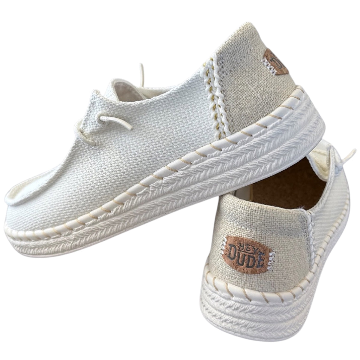Hey Dude Wendy Espadrille Woven White Womens