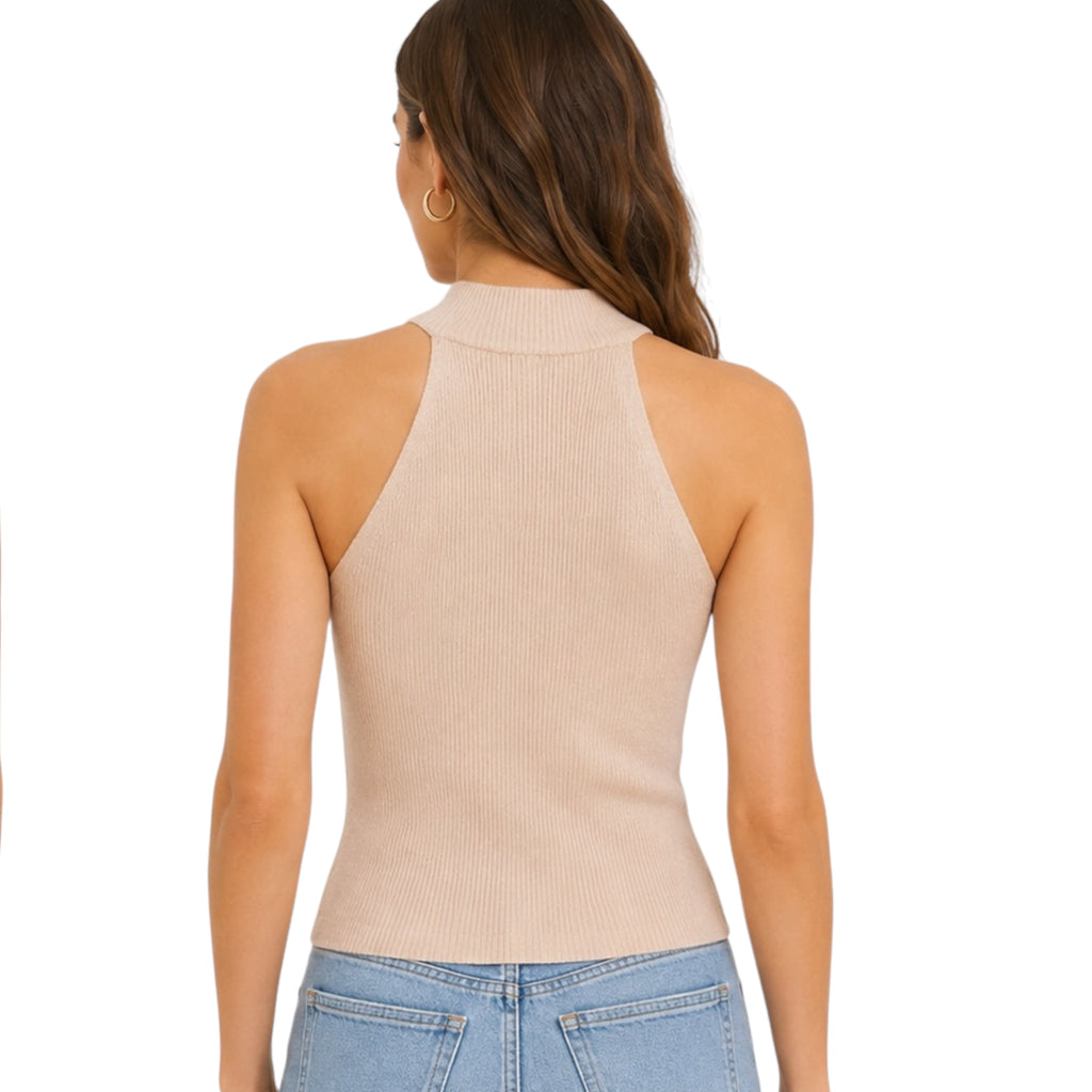 Beige Lurex Genevieve Sweater