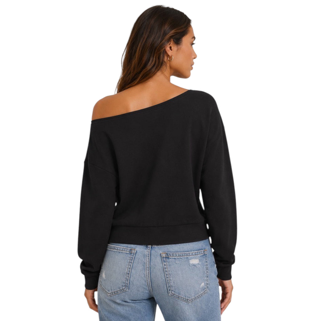 Black Off the Shoulder Sweatshirt