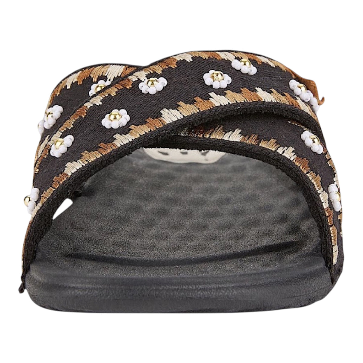 Hey Dude Christi Slide Embroidered Black