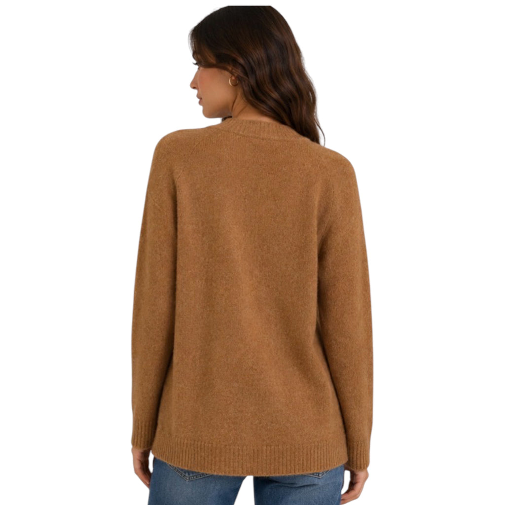 Camel Open Front Cardigan